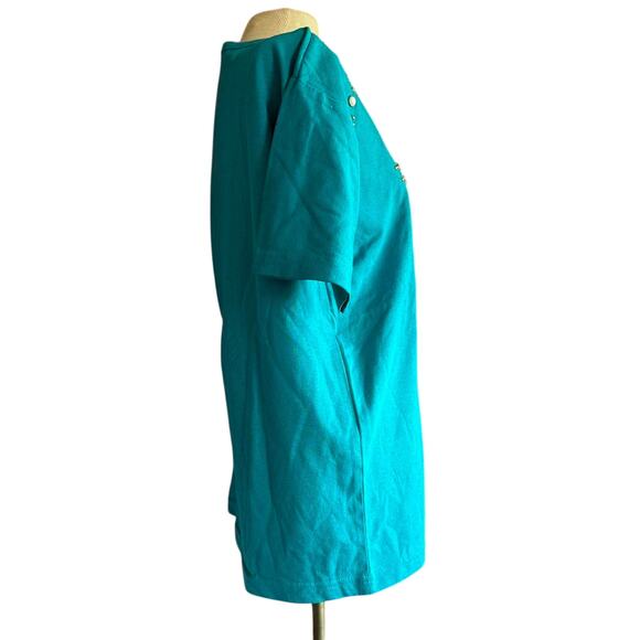 Vintage Top Womens Size Large Blue Western Retro Rhinestones Rodeo Cowgirl Work - Picture 3 of 7